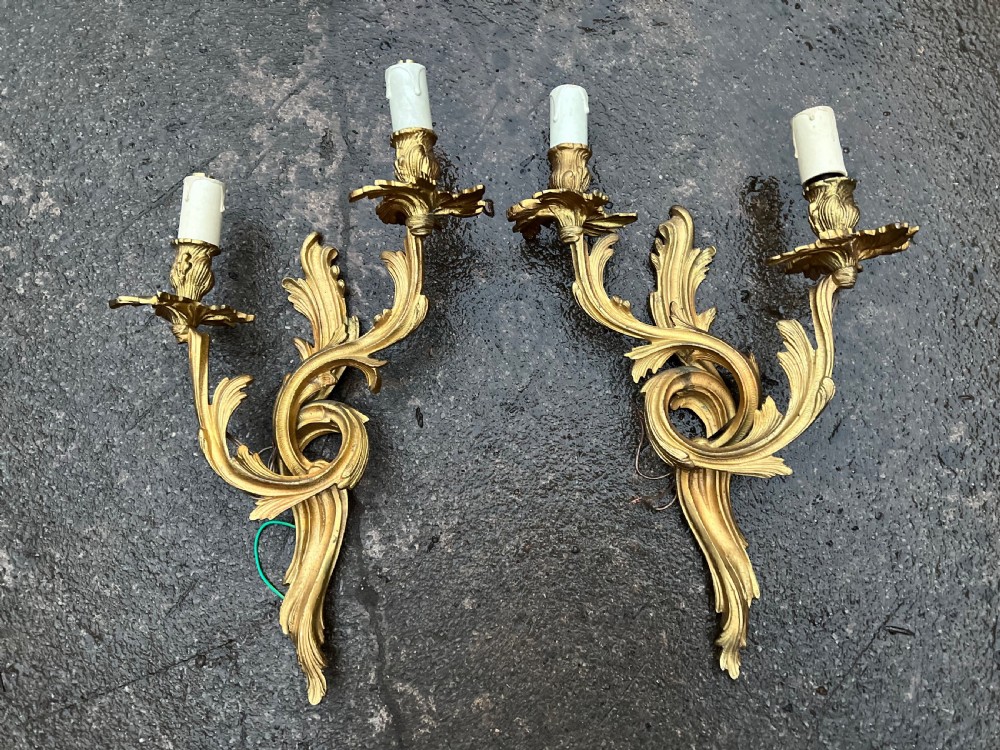 Pair of rococo style wall lights 