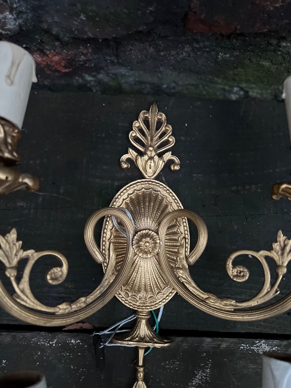 Set of three Edwardian classical style wall lights  View II