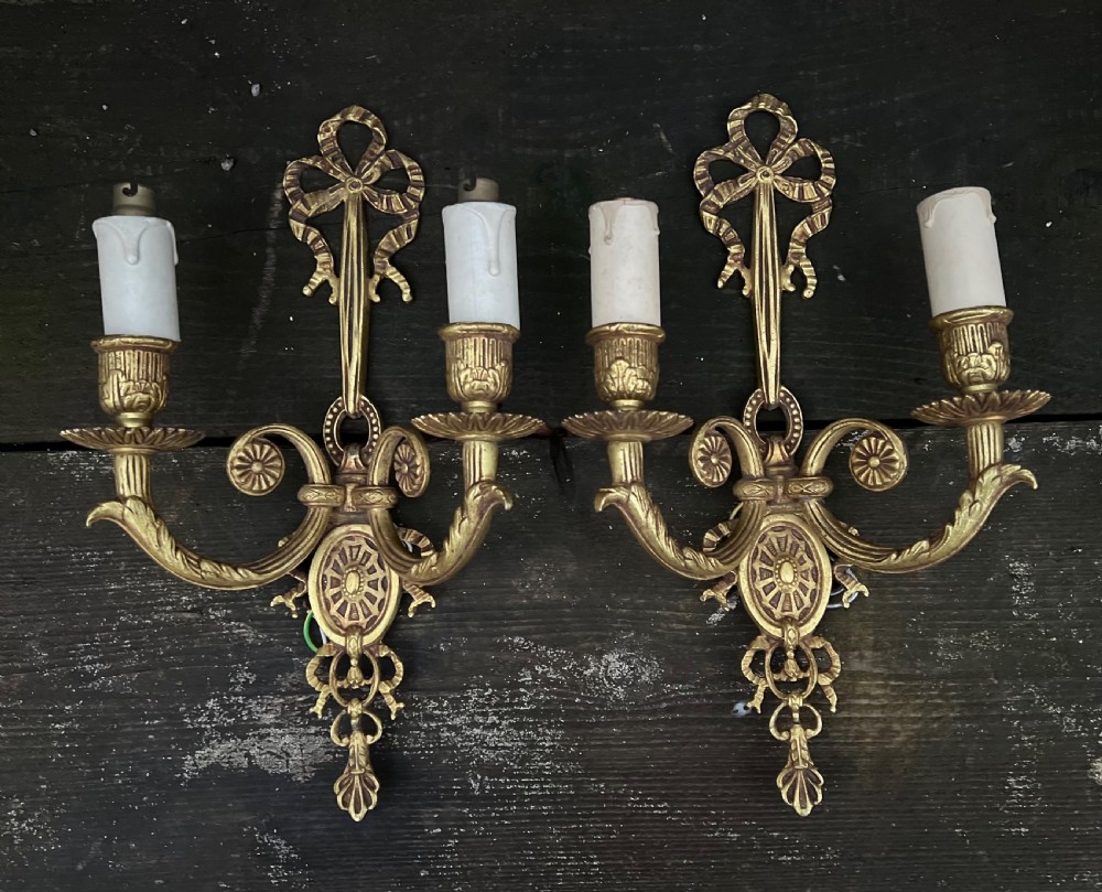 A pair of small Edwardian wall lights  View II