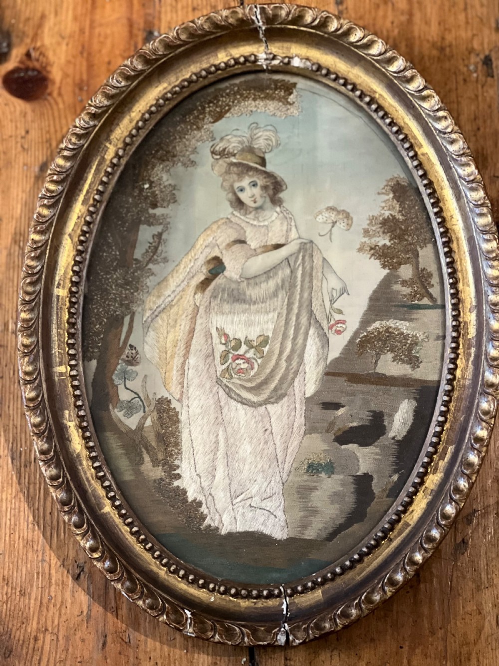 Early C19th silkwork picture sampler  View III