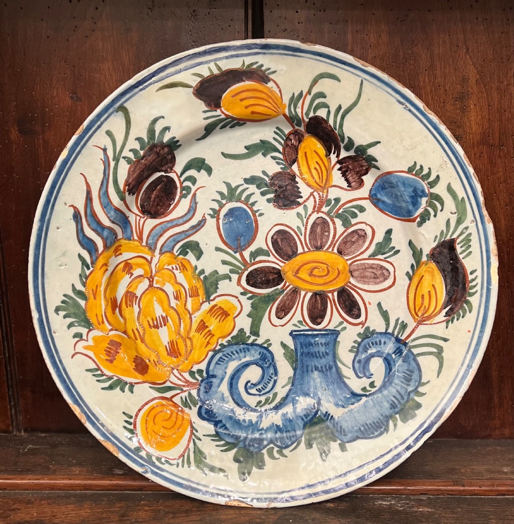 Delft polychrome charger C1760 Bristol 