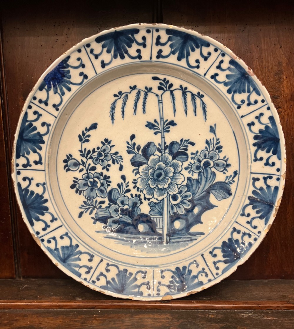 Delft blue and white Charger c1760 Bristol 