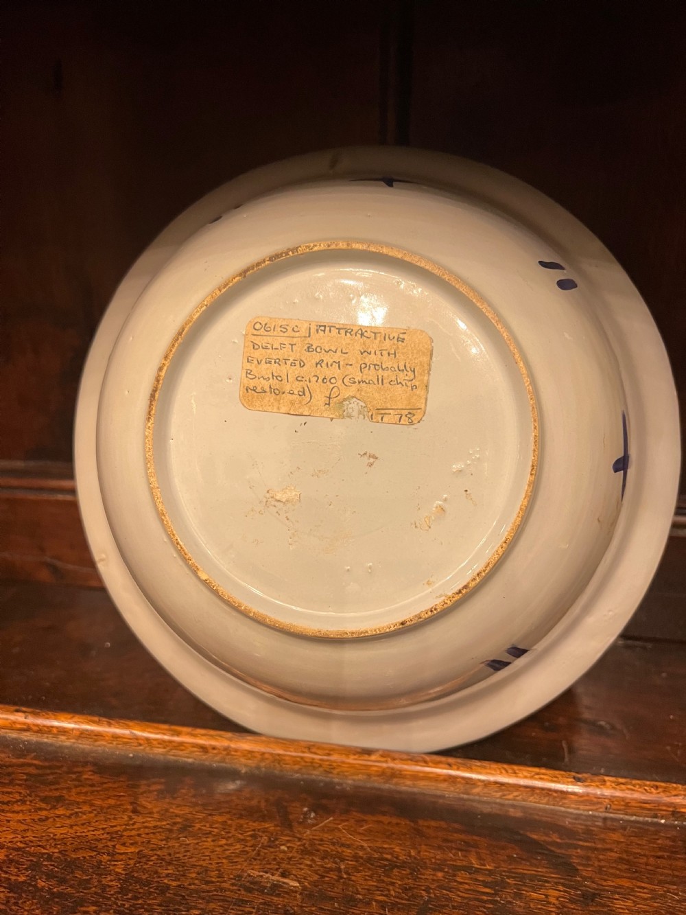 Delft blue and white bowl c 1760 bristol View IV