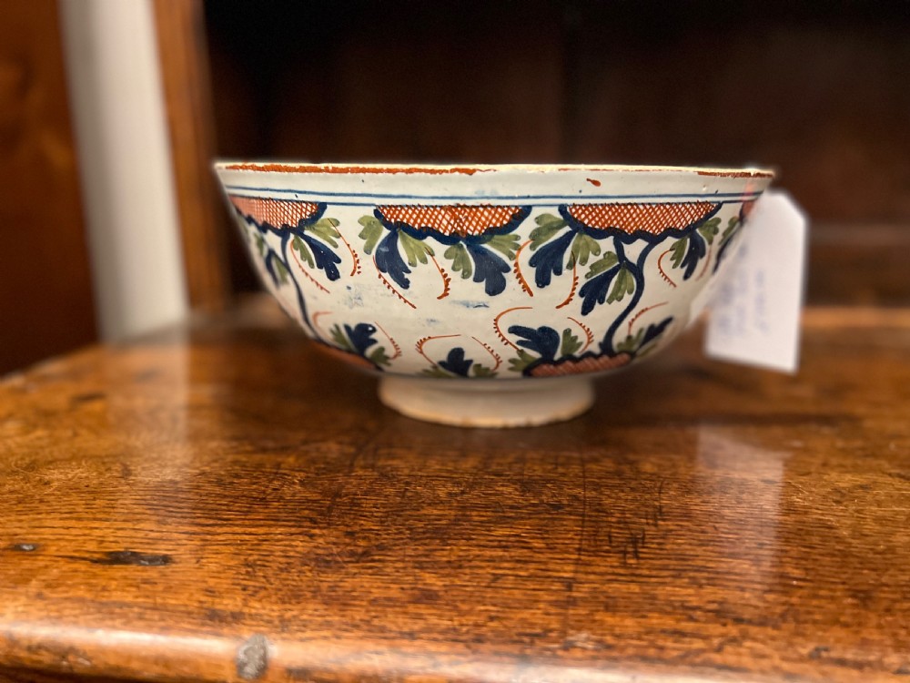 A large delft polychrome bowl C1760 bristol  View II
