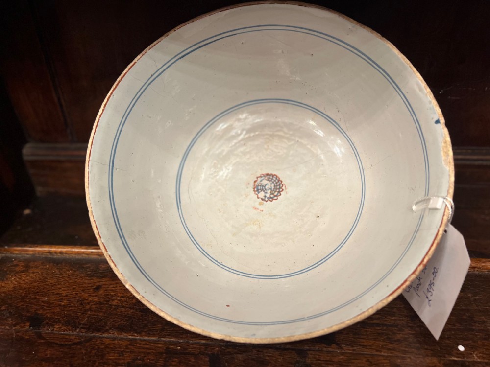 A large delft polychrome bowl C1760 bristol  View III