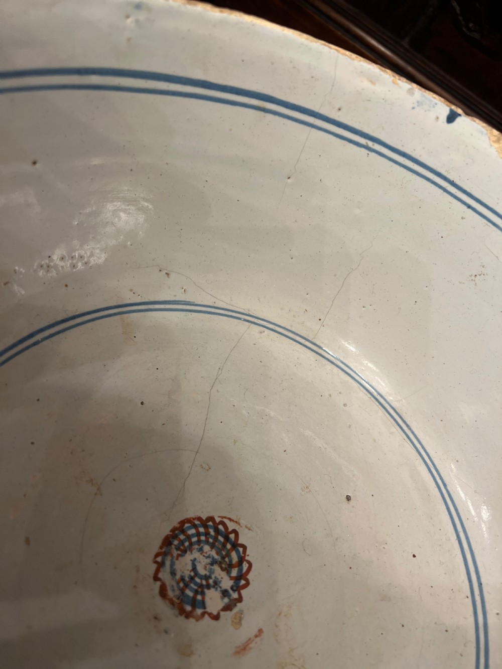 A large delft polychrome bowl C1760 bristol  View V
