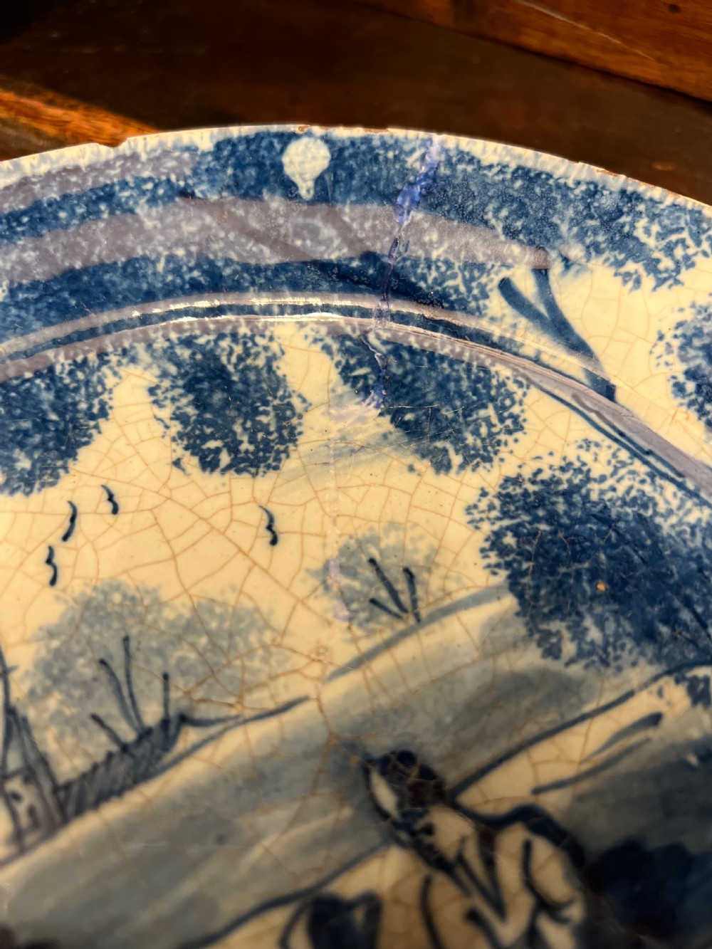 A delft blue and white small plate c 1680-90 Bristol View IV