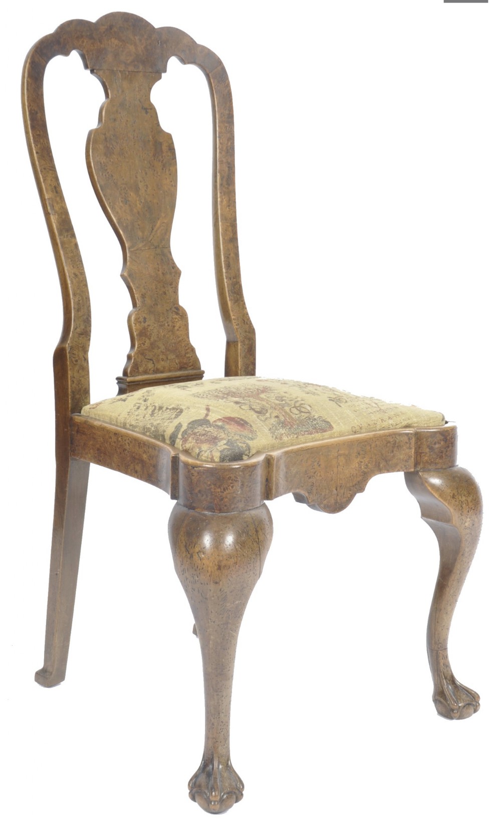 Queen Anne burr walnut chair