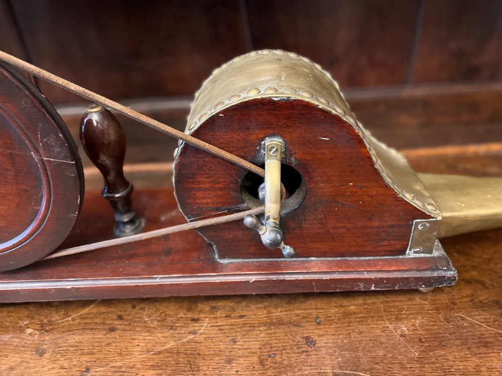 George III mahogany and brass mechanical bellows View II