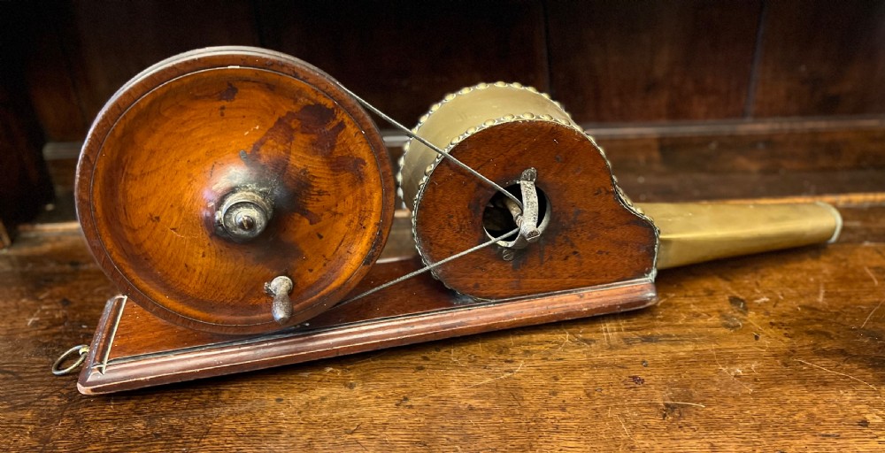 George III mechanical bellows in walnut and brass  View II