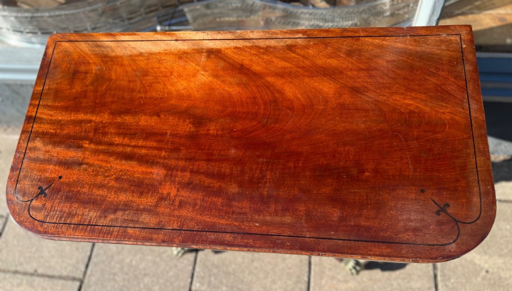 Regency mahogany card table  View II