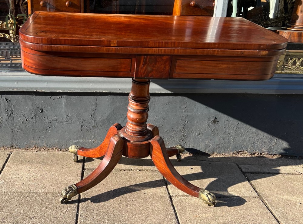 Regency mahogany card table  View V