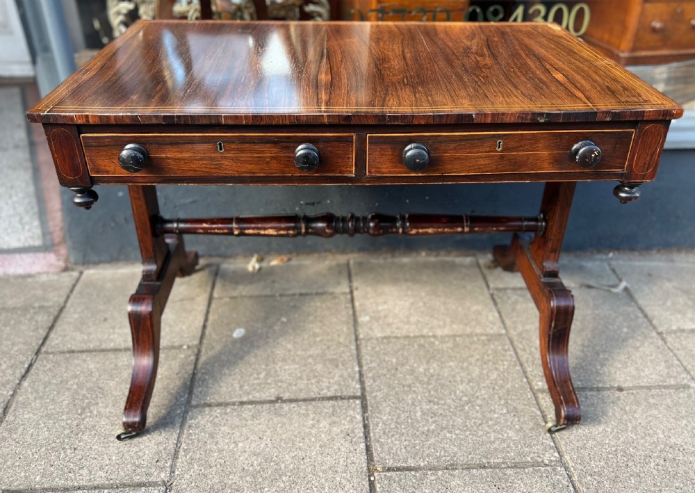 C19th rosewood library or writing table