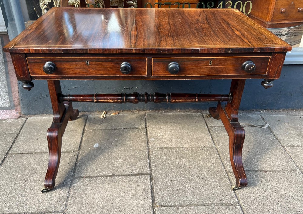 C19th rosewood library or writing table View III