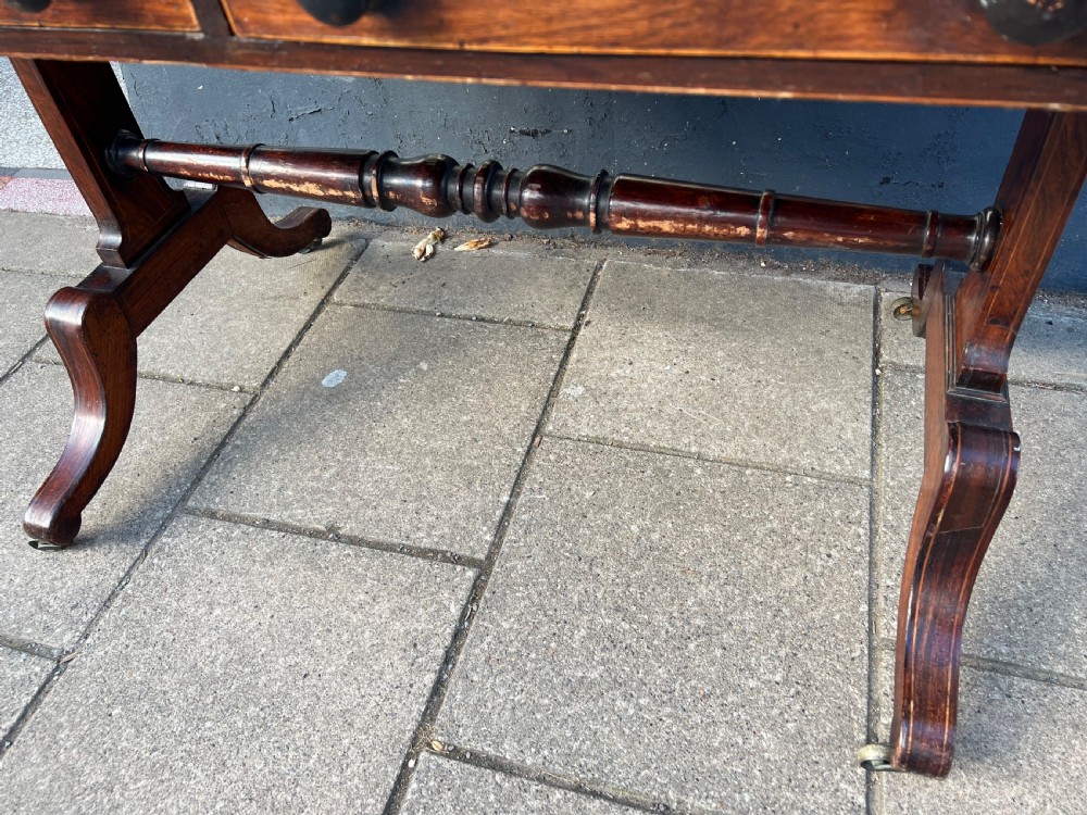 C19th rosewood library or writing table View IV