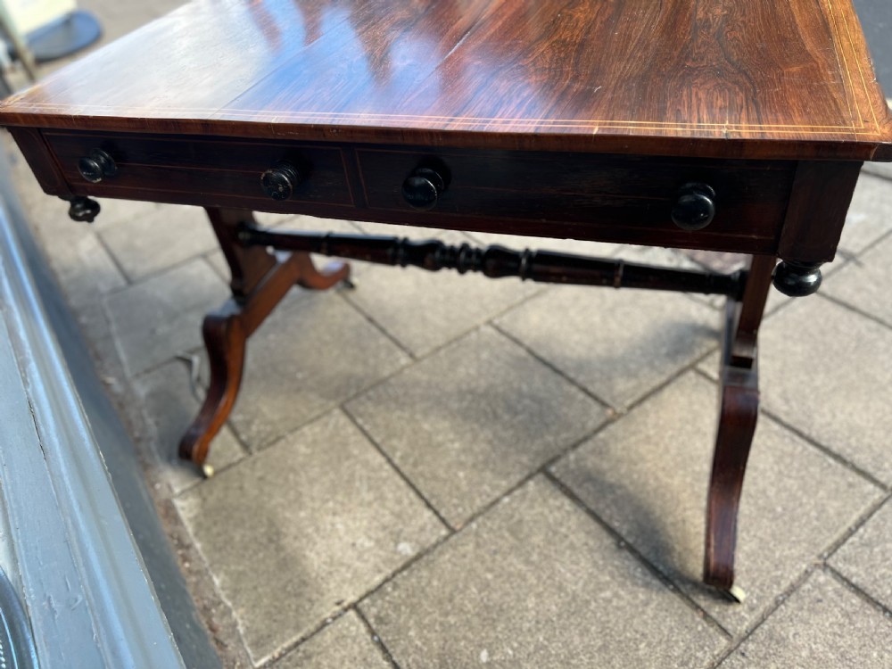 C19th rosewood library or writing table View VI