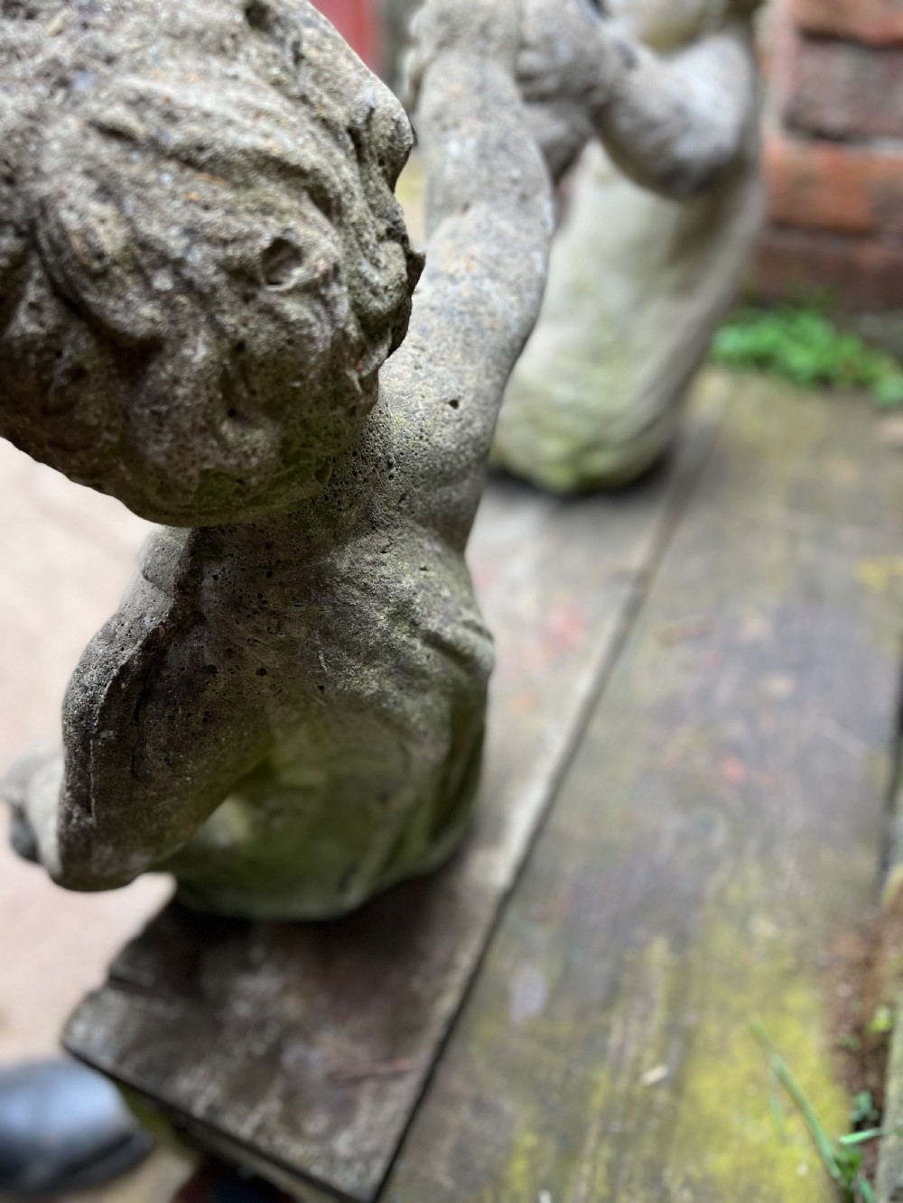 Large pair of putti holding aloft fruit  View IX