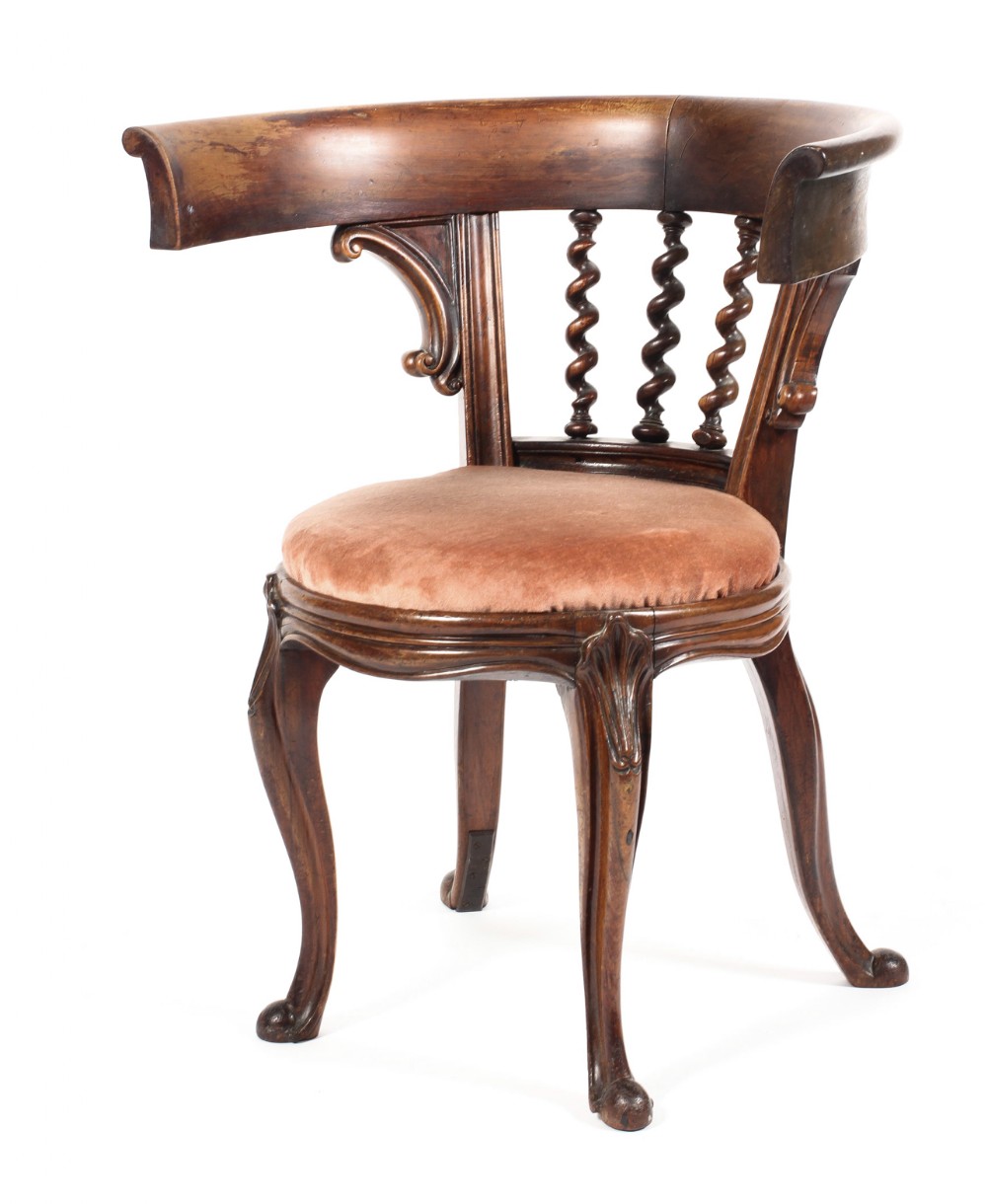 C19th rosewood desk chair 