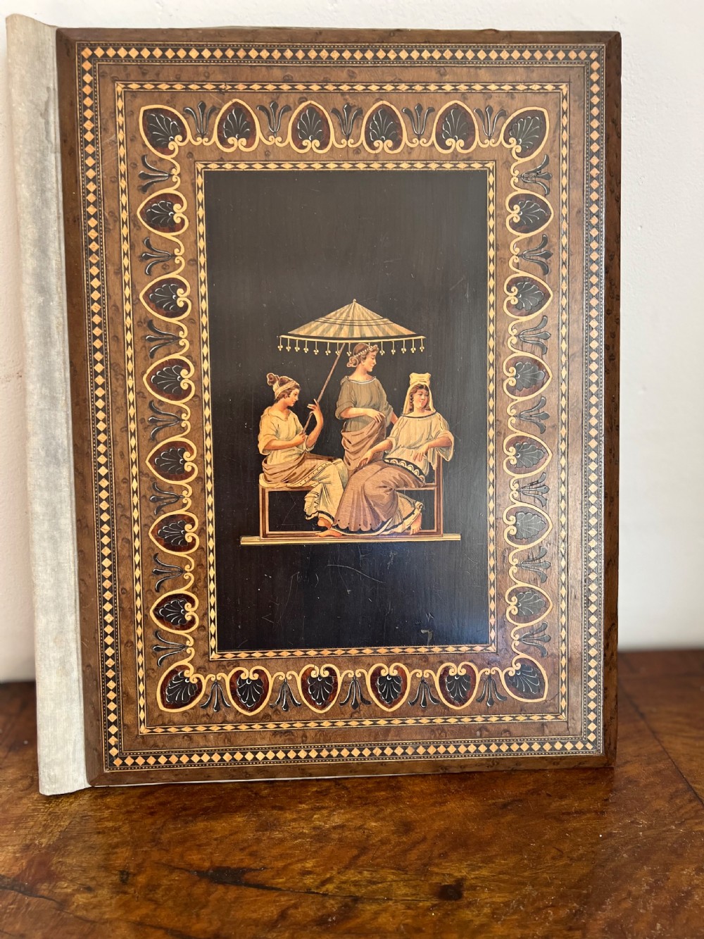 C19th sorrento inlaid blotter folder