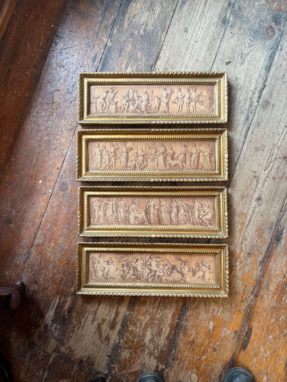 Set of four bartolozzi engravings in giltwood frames View II