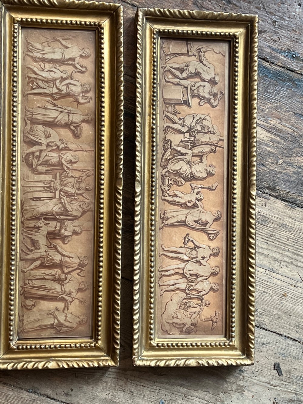 Set of four bartolozzi engravings in giltwood frames View III