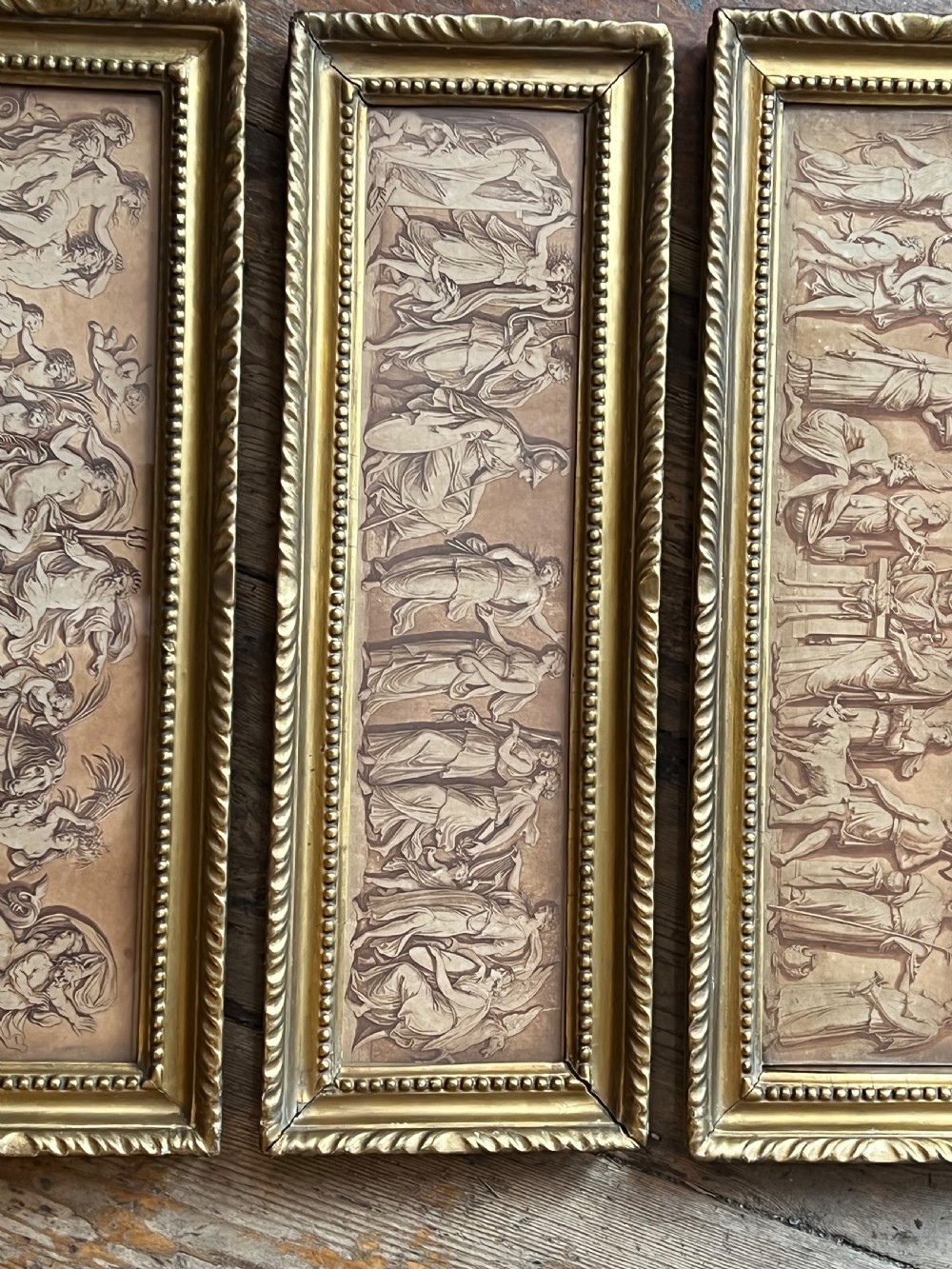 Set of four bartolozzi engravings in giltwood frames View VI