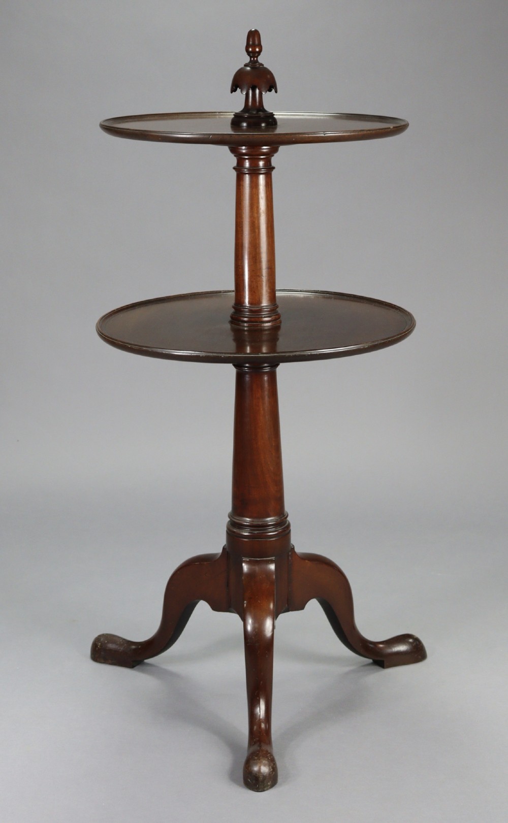 George III mahogany circular two tier dumb waiter 