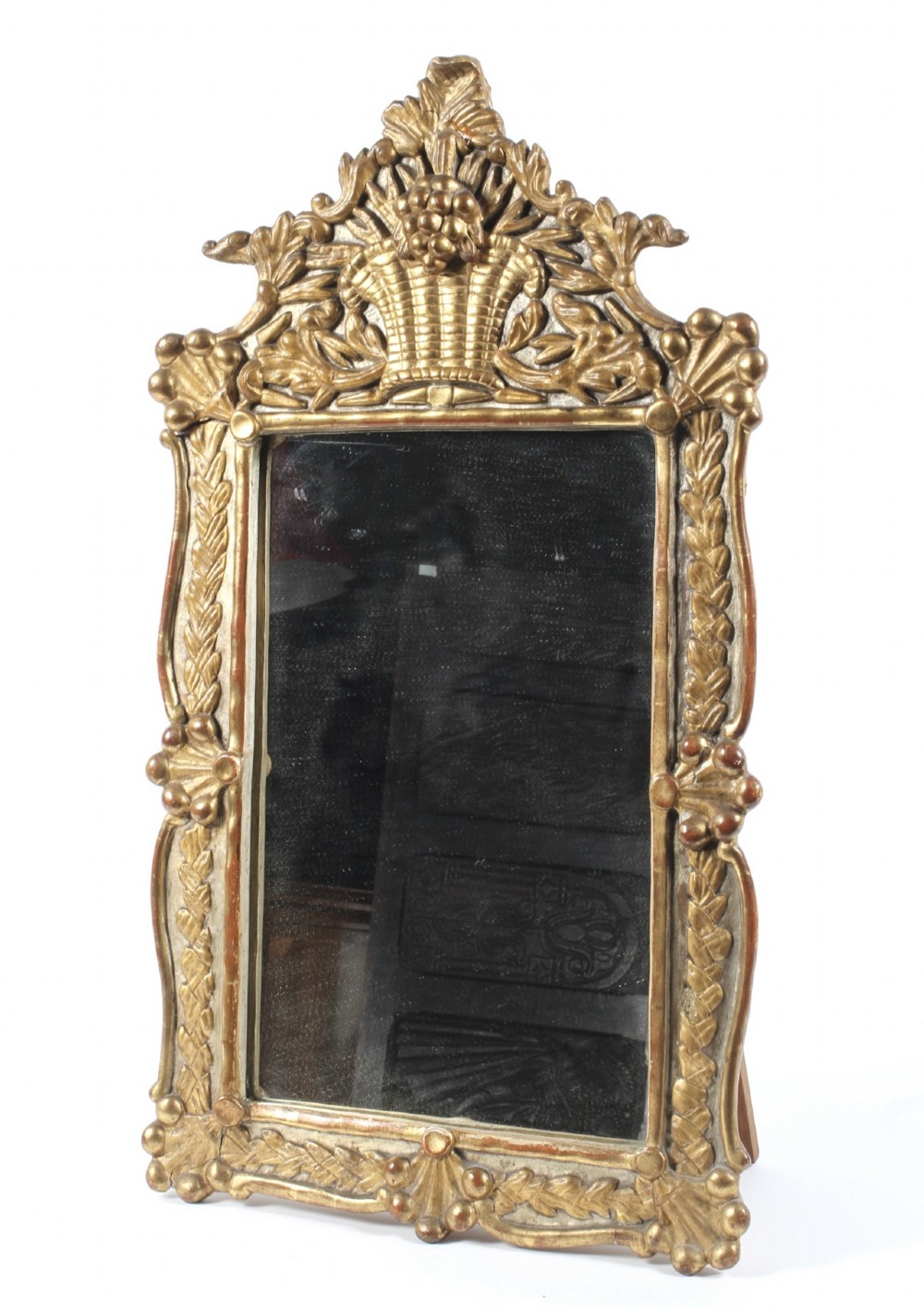 Carved giltwood C18th easel mirror 