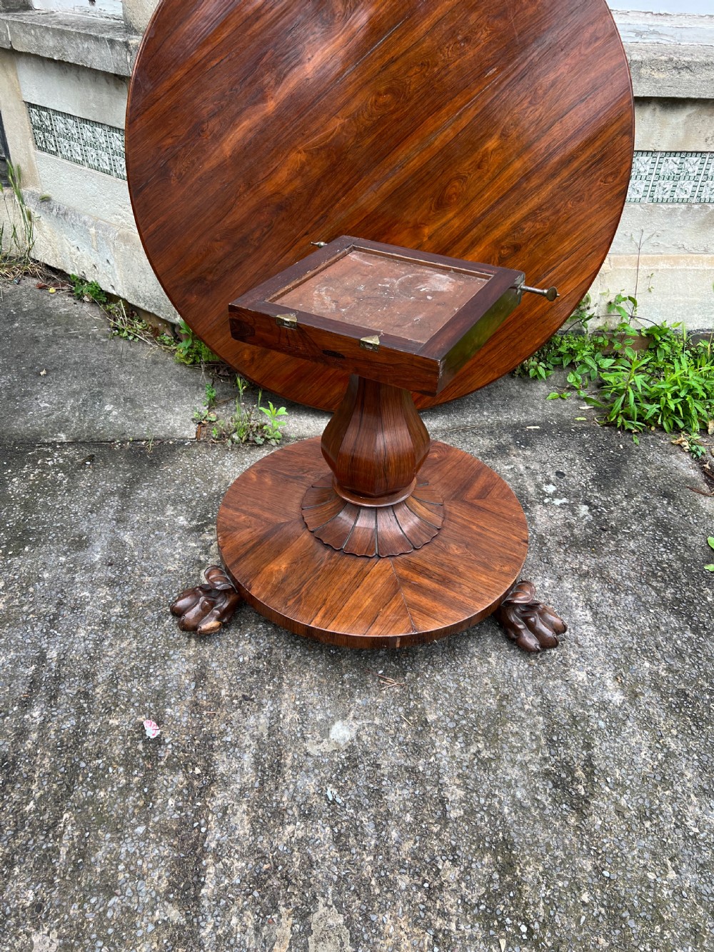C19th Large rosewood circular dining table  View II