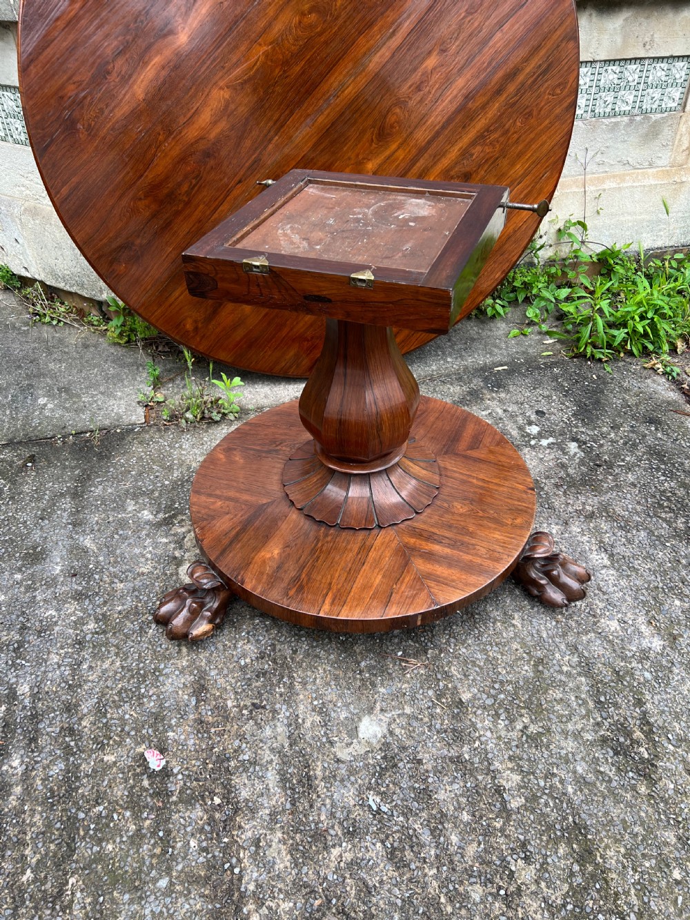 C19th Large rosewood circular dining table  View III
