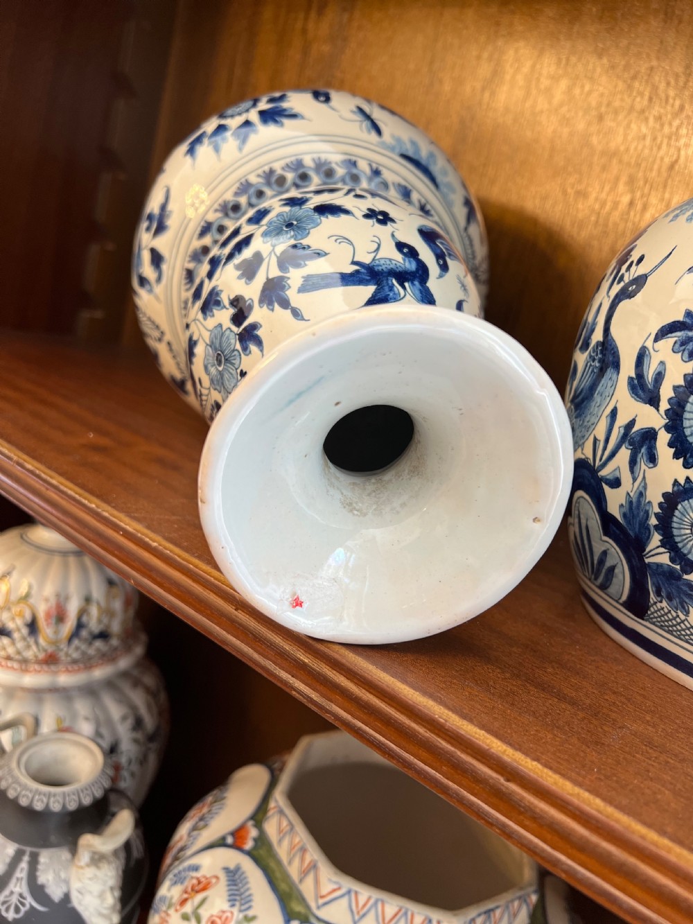 Pair of delft gourd shaped vases C1900-1910 View III