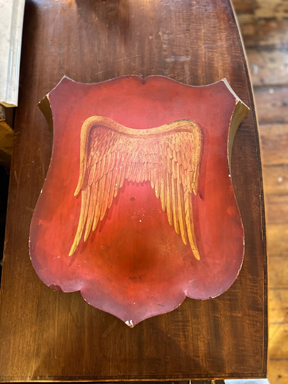 Large cresting featuring angels wings  View II