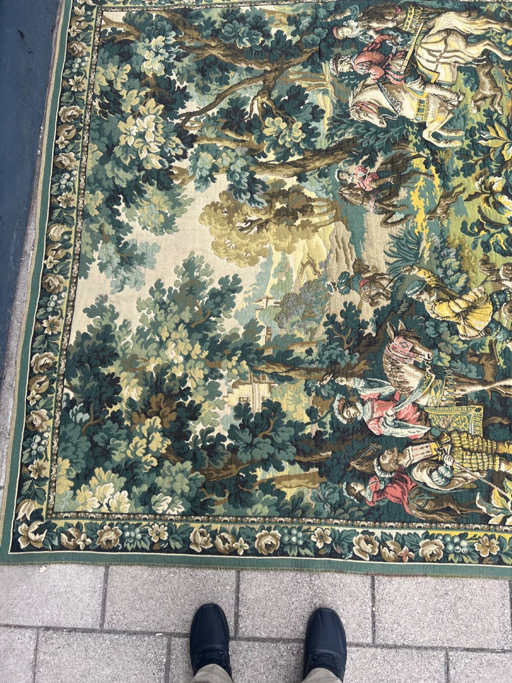 Large tapestry of hunting party in woodland  View V