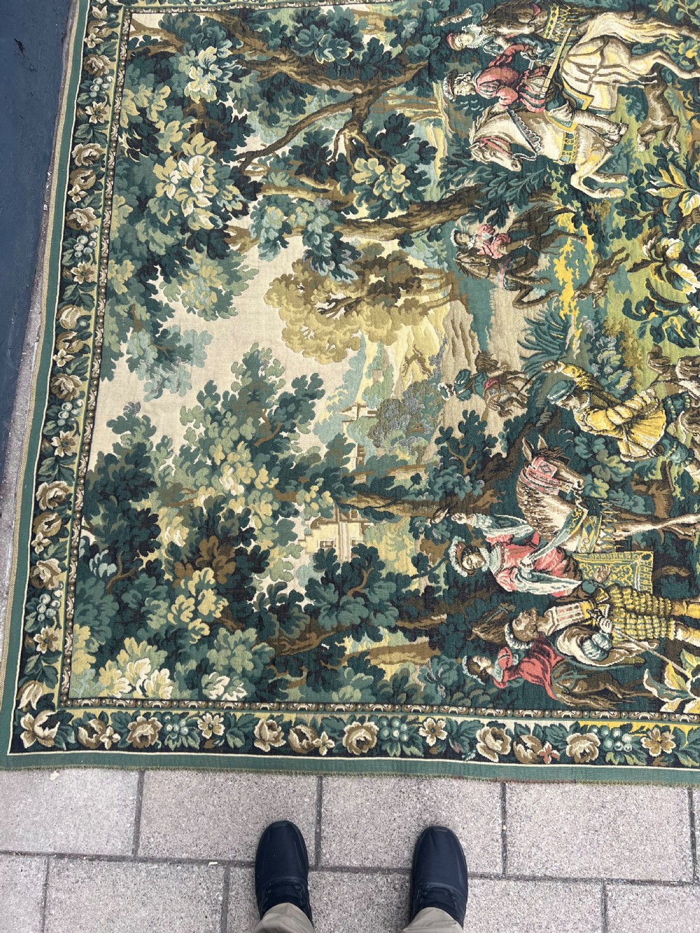 Large tapestry of hunting party in woodland  View VII