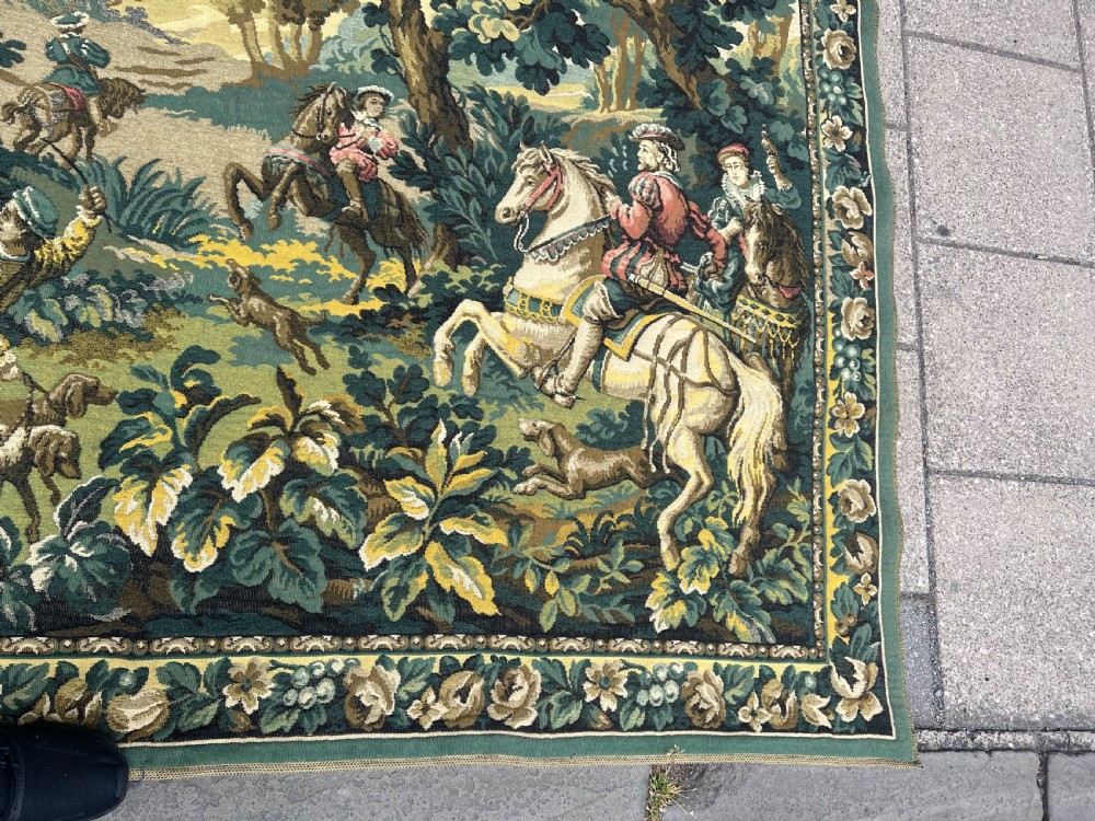 Large tapestry of hunting party in woodland  View XI