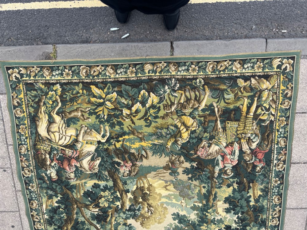 Large tapestry of hunting party in woodland  View XV
