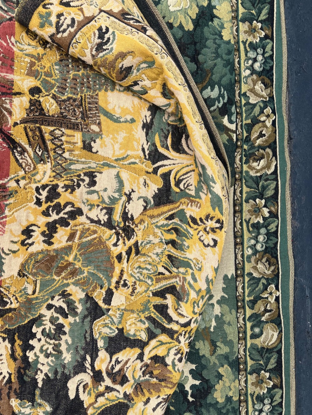 Large tapestry of hunting party in woodland  View XVII