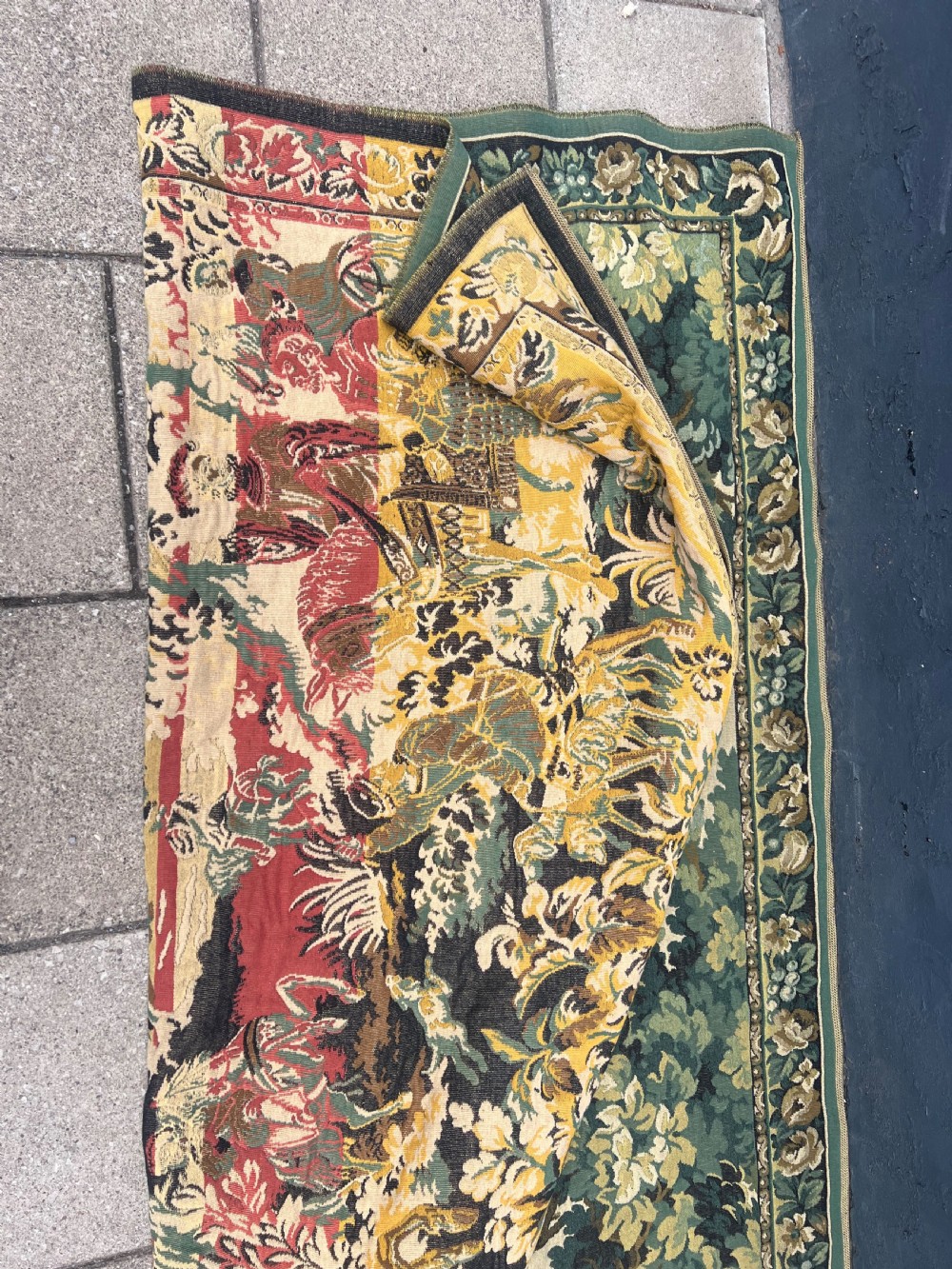 Large tapestry of hunting party in woodland  View XVIII