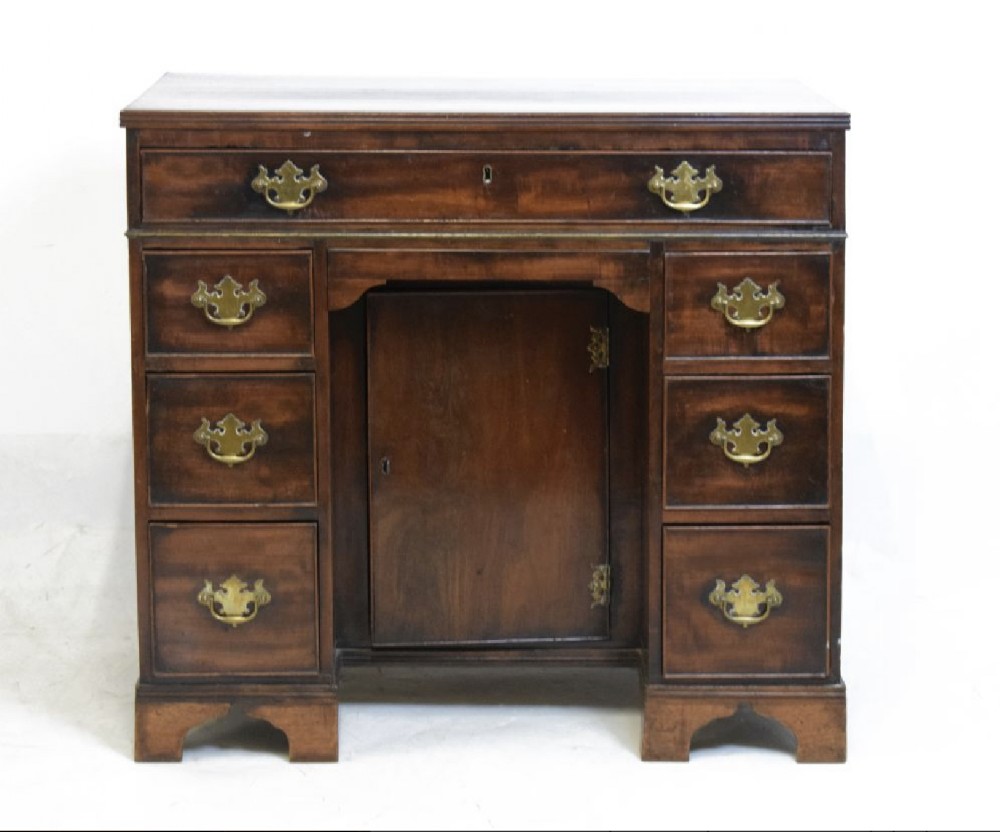 George III mahogany kneehole desk 