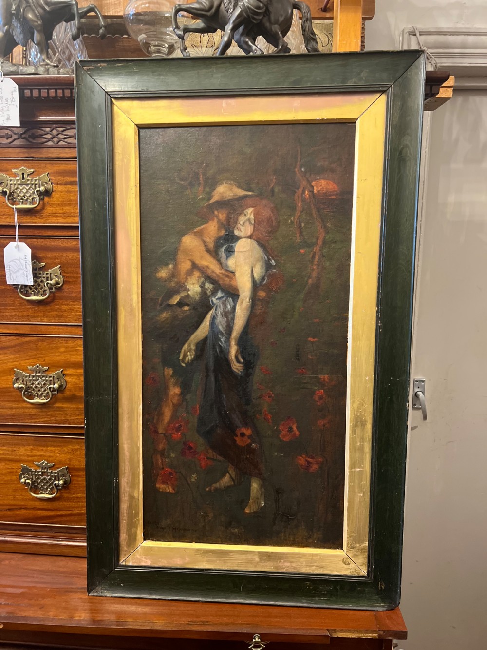 C1920s copy of An Idyll study ( M greiffenhagen) oil painting on board  View II