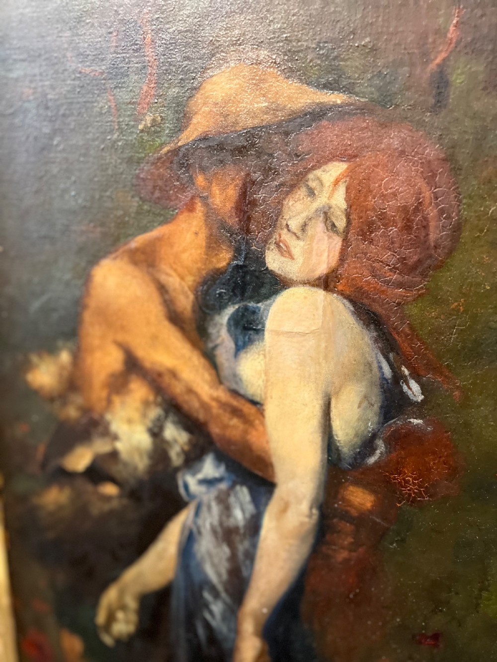 C1920s copy of An Idyll study ( M greiffenhagen) oil painting on board  View V
