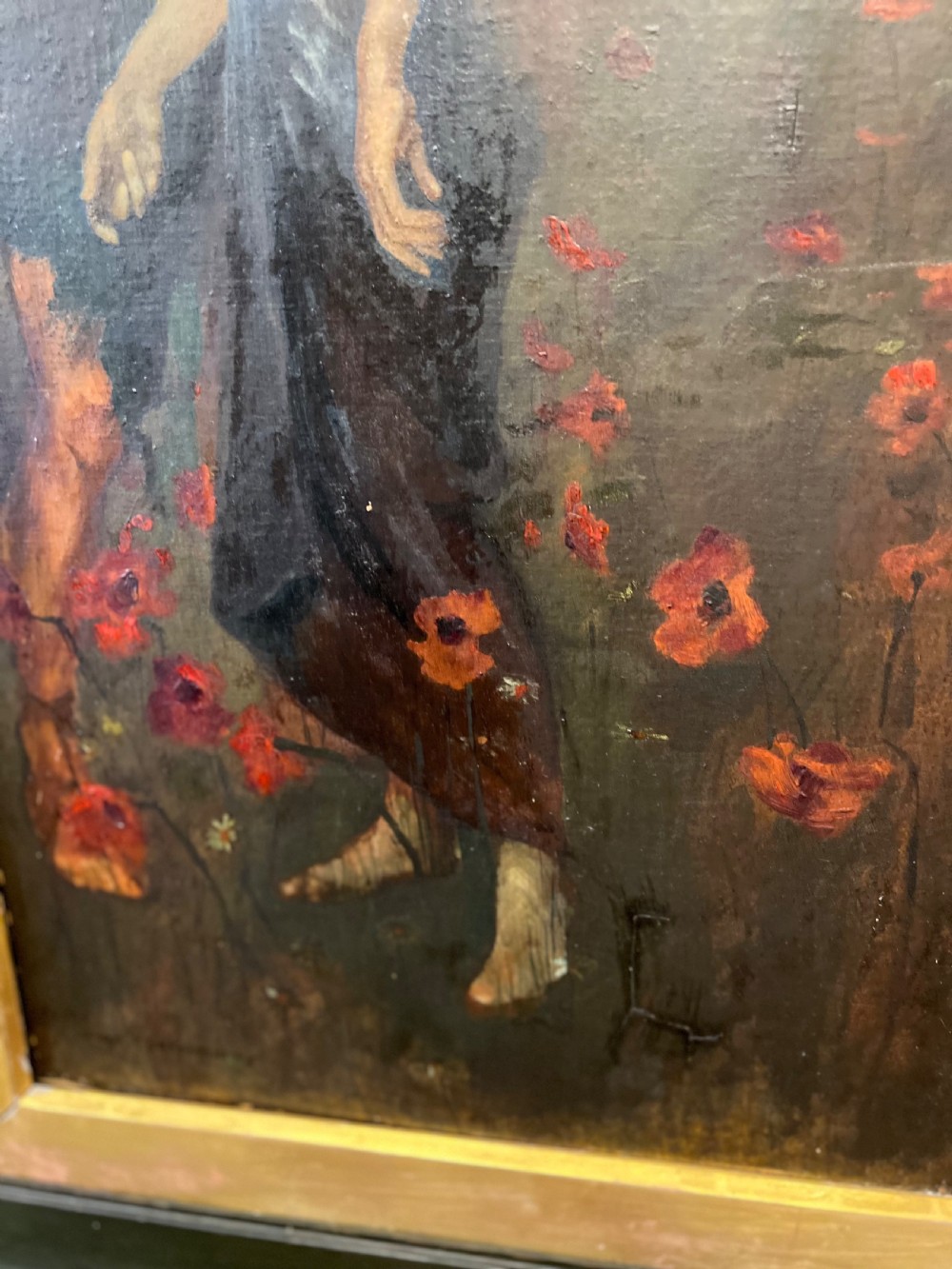 C1920s copy of An Idyll study ( M greiffenhagen) oil painting on board  View VIII
