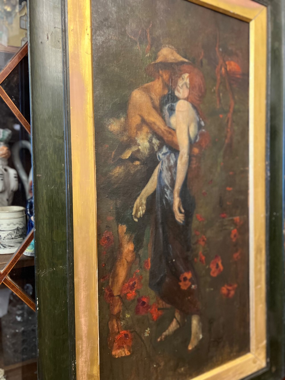 C1920s copy of An Idyll study ( M greiffenhagen) oil painting on board  View XI
