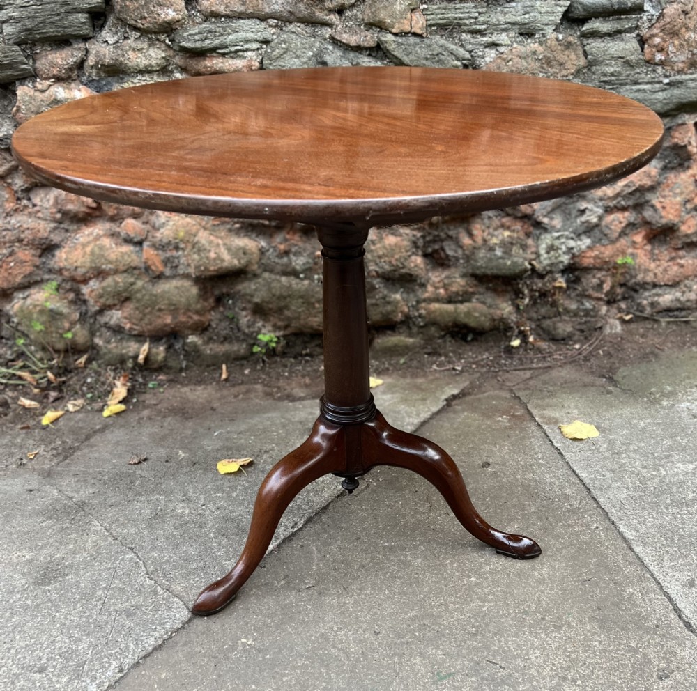 C18th single plank top birdcage tripod table in mahogany 