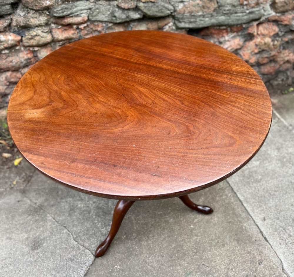 C18th single plank top birdcage tripod table in mahogany  View IV
