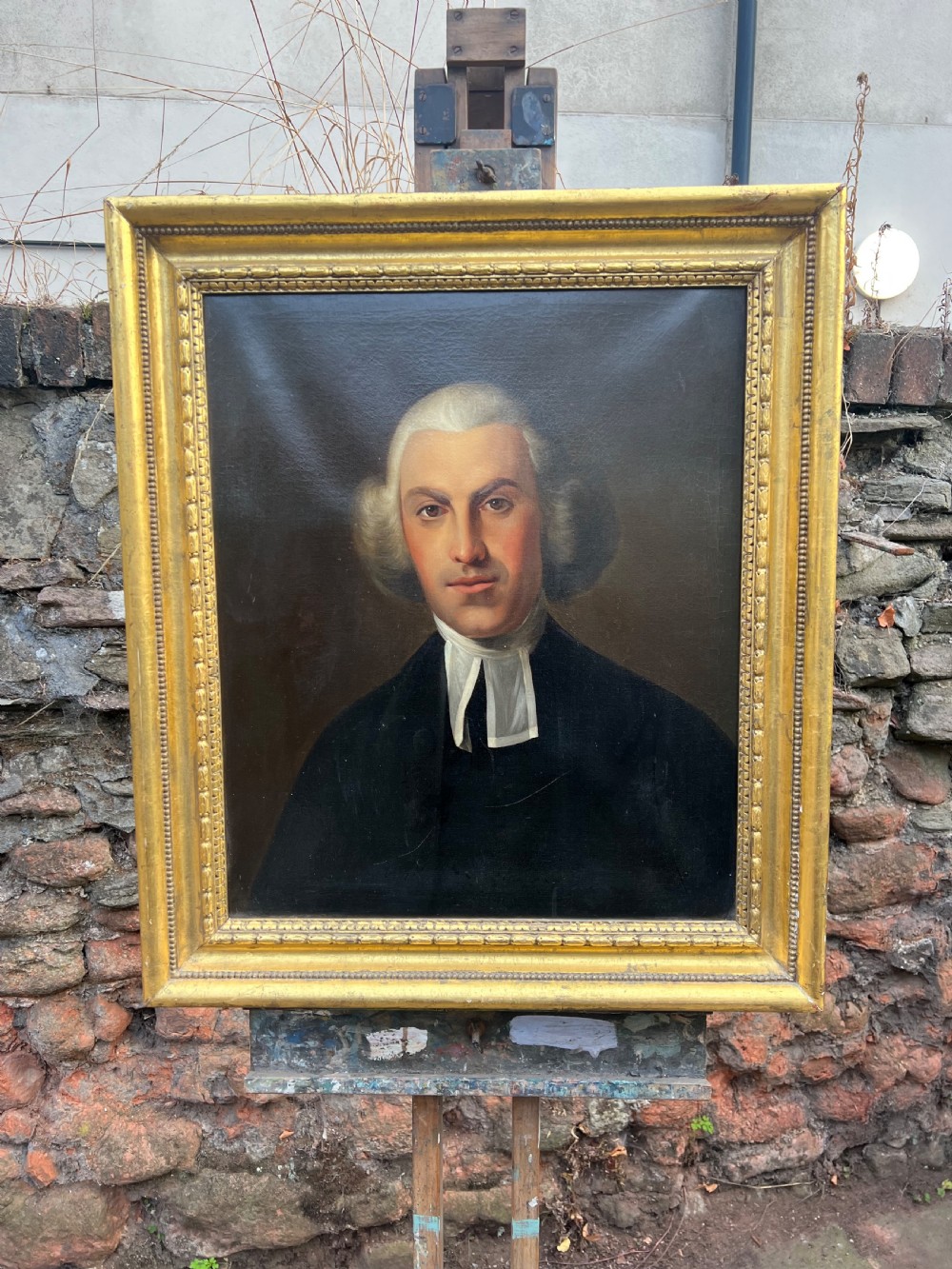 C18th oil painting on canvas of a reverend  View III