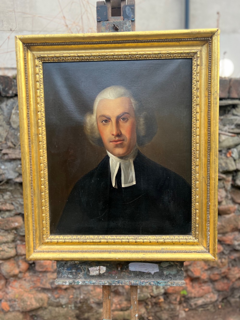 C18th oil painting on canvas of a reverend  View IV