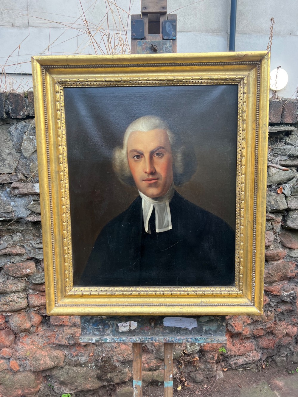 C18th oil painting on canvas of a reverend  View VII