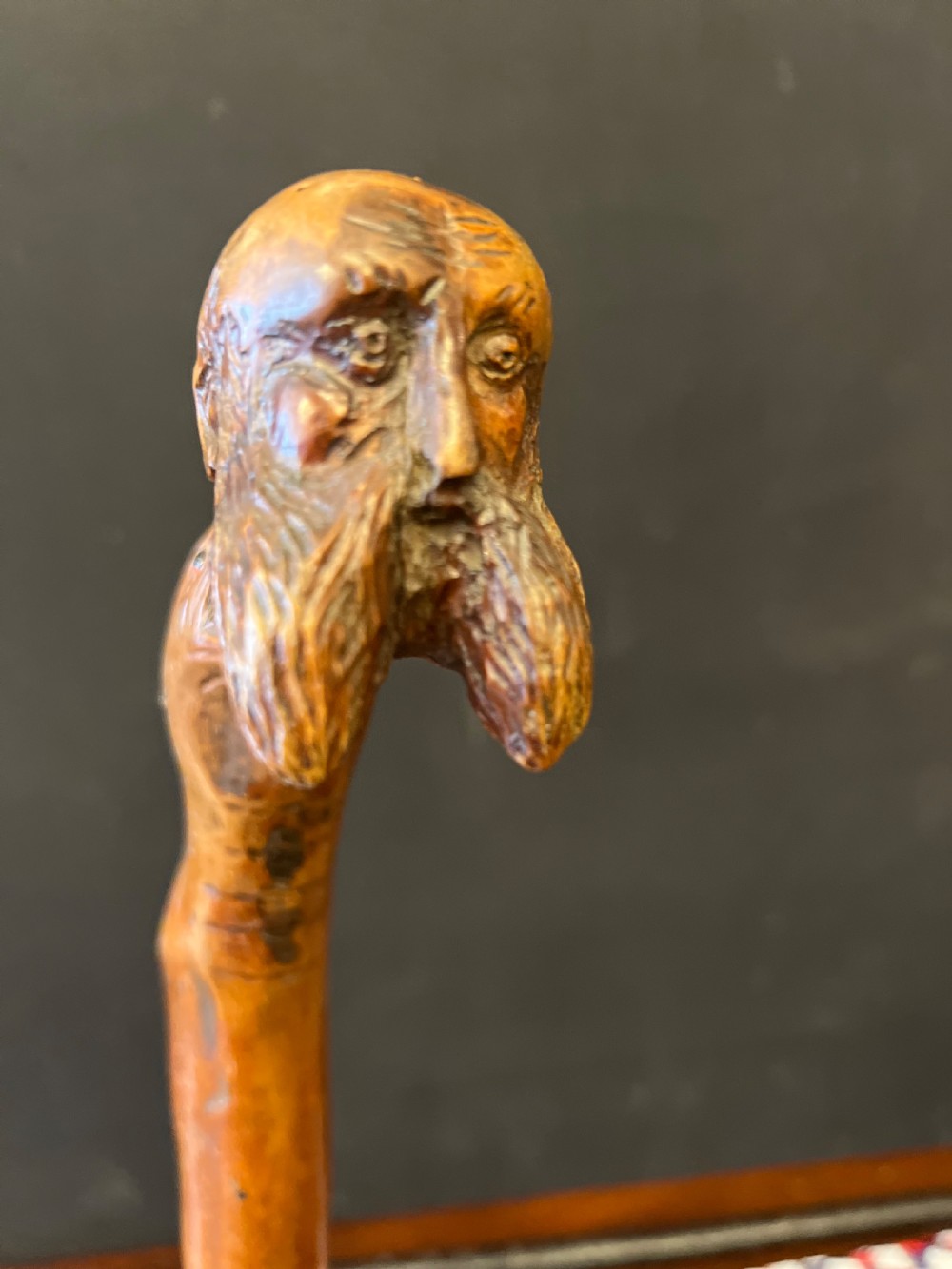 Carved handled walking stick  View II