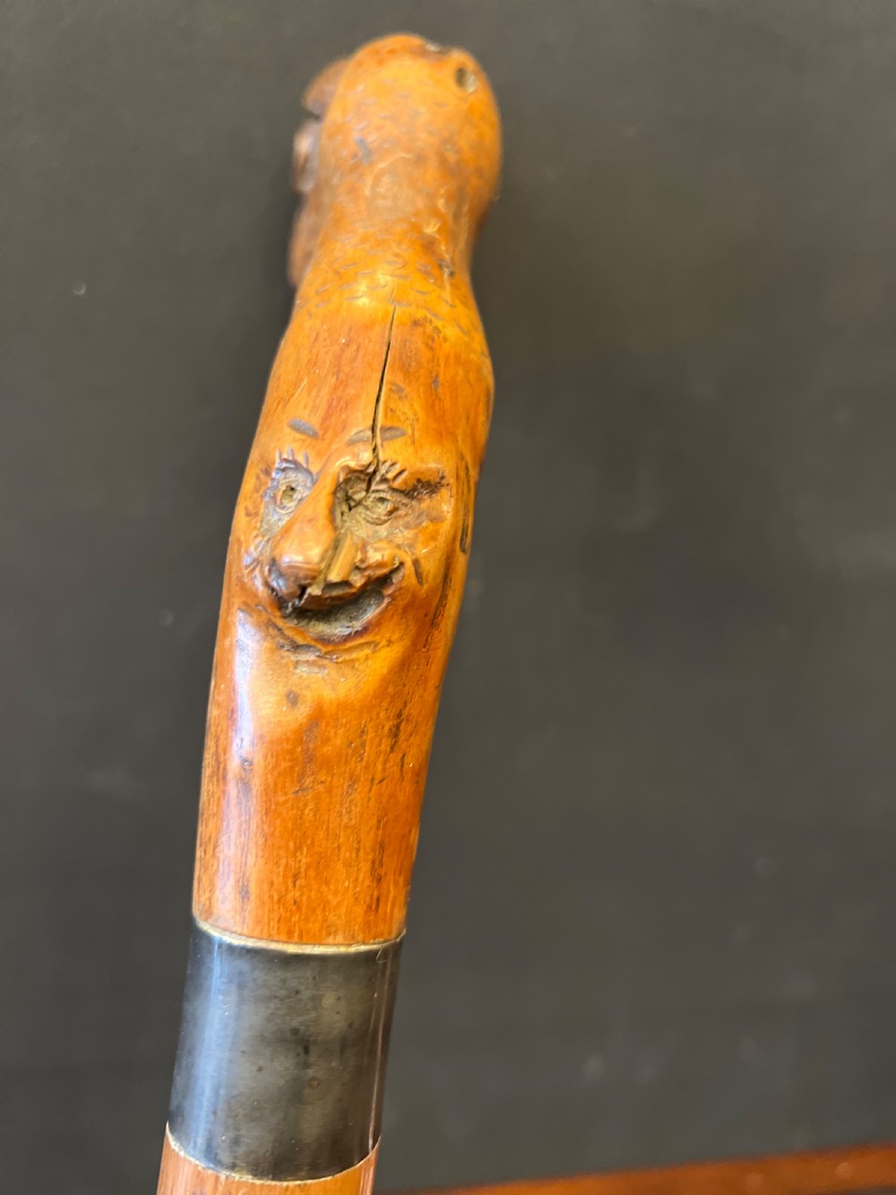 Carved handled walking stick  View IV